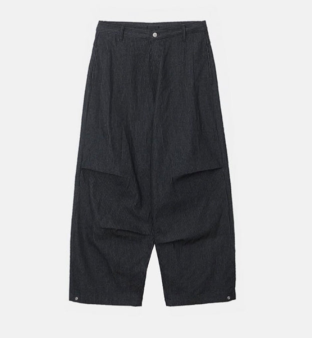 snap stripe denim pants