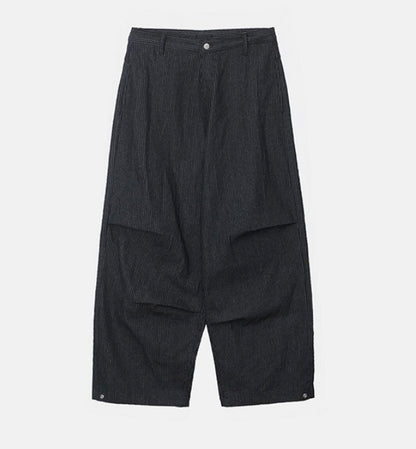 snap stripe denim pants