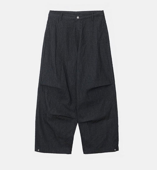 snap stripe denim pants