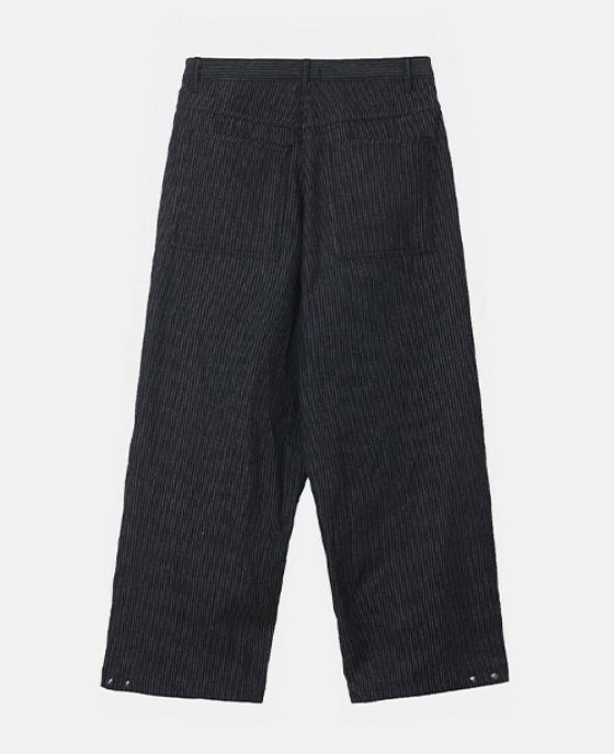 snap stripe denim pants