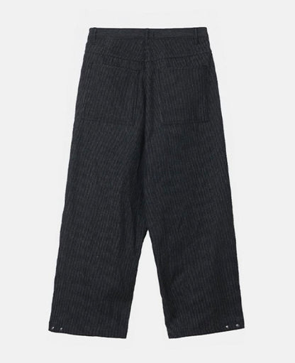 snap stripe denim pants