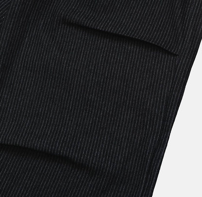 snap stripe denim pants